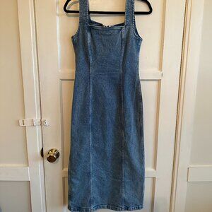 Abercrombie & Fitch "Bodycon Denim Midi Dress" in Blue, size SP